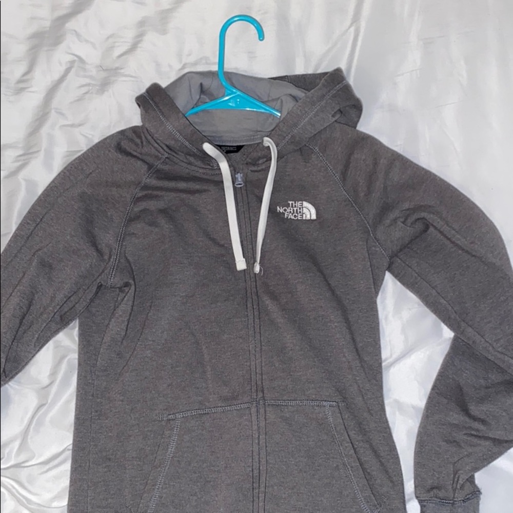 THE NORTH FACE GREY ZIP UP HOODIE